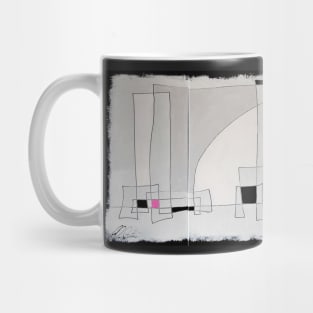 Expressive automatism abstract Three piece pink,orange and yellow_0241 Mug